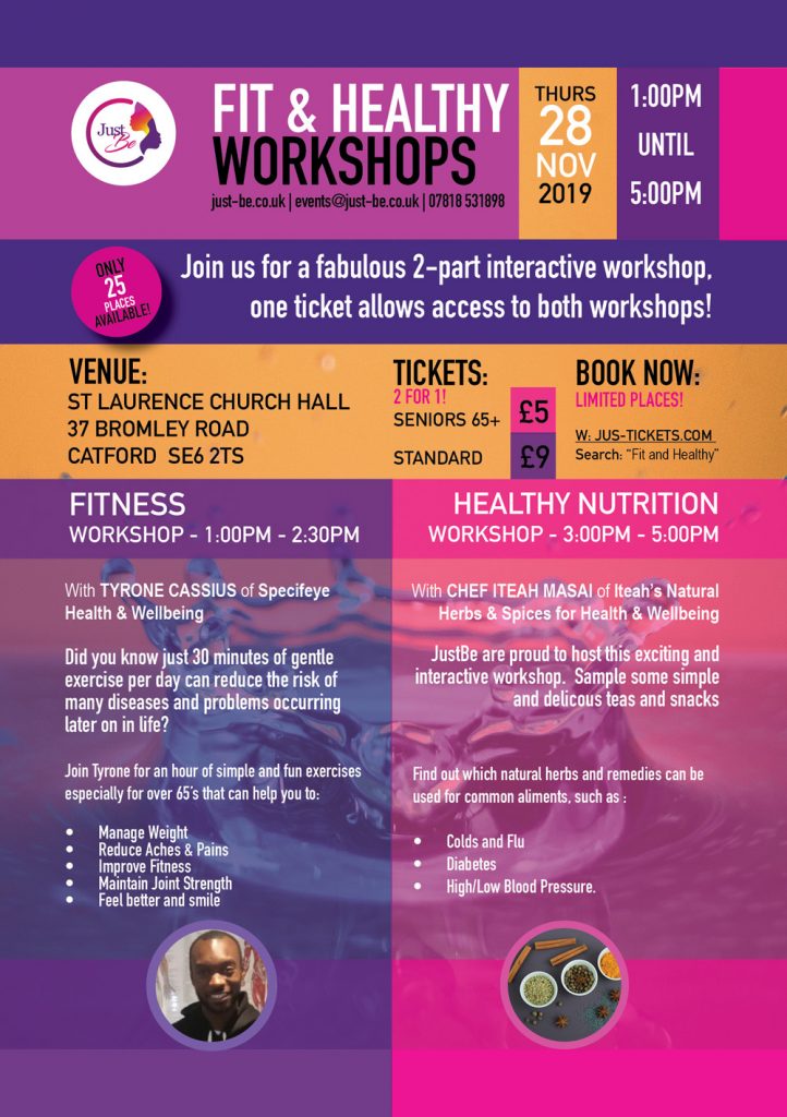 Fit & Healthy Workshops - Just-Be.co.uk | Women's Events London